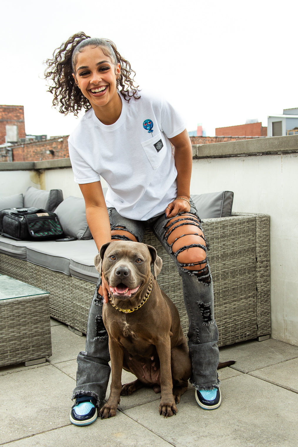 Blue Candiez Pocket Tee