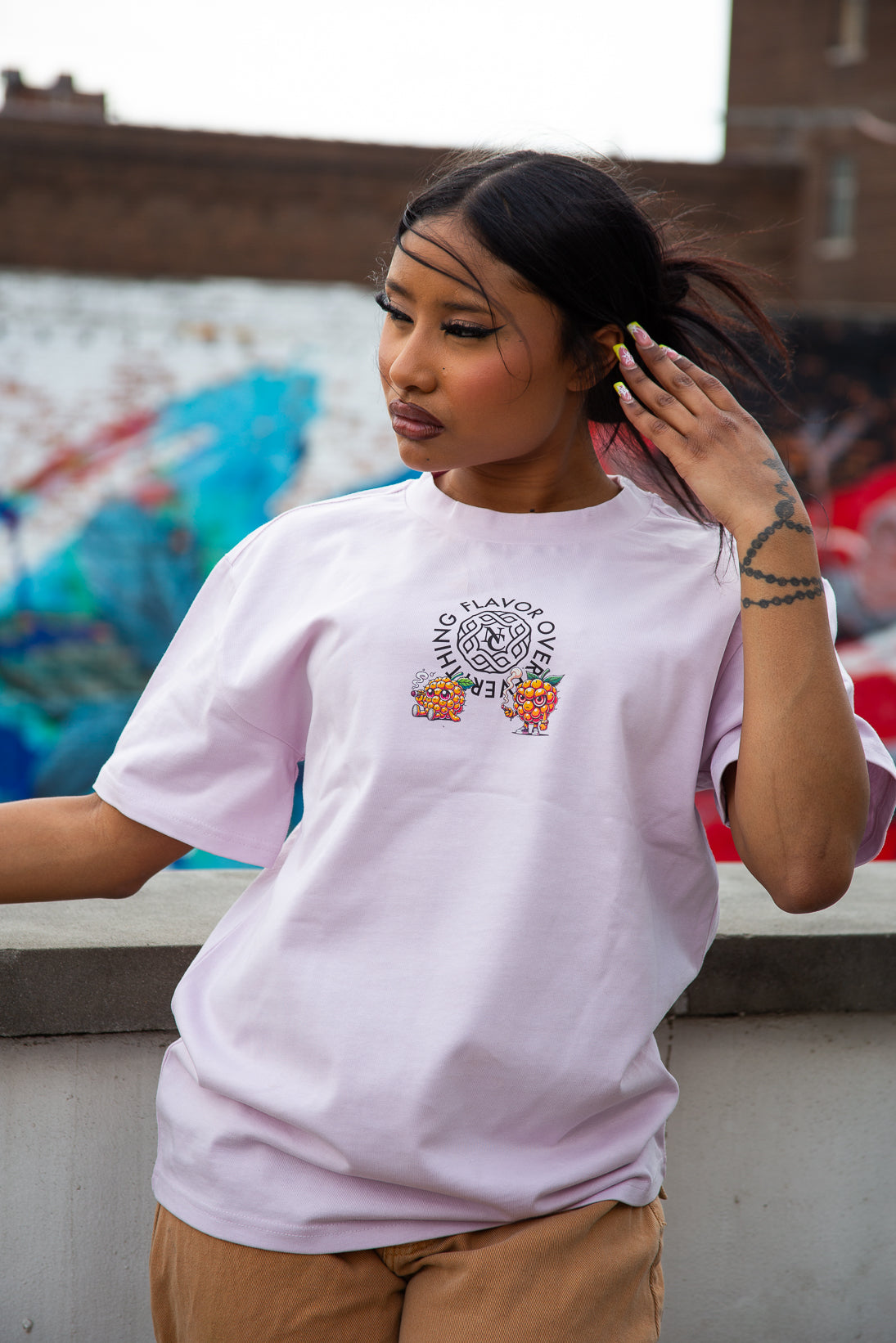 Orange Berry Oversized Tee